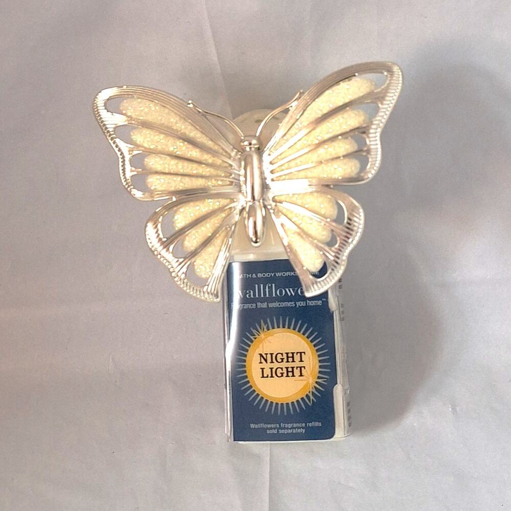 Bath & Body Works Pearl and Silver Butterfly Wallflower Plug Nightlight
